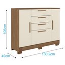 Ver imagem 5 de Guarda Roupa Casal Master New 8 Portas de Bater 4 Gavetas MDP com Espelho e Cômoda Jatobá