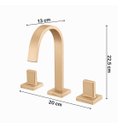 Ver imagem 3 de Misturador para Banheiro Bancada Axiom Slim Dourado/Matte Meber Metais