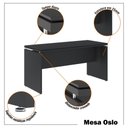 Ver imagem 7 de Conjunto de Escritório Office 3 Peças Mesa Balcão Armário Hera - Via Nossa - Preto