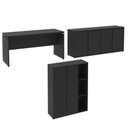 Ver imagem 5 de Conjunto de Escritório Office 3 Peças Mesa Balcão Armário Hera - Via Nossa - Preto