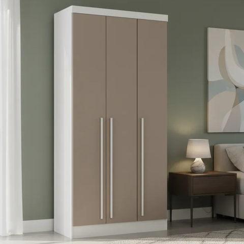 Guarda-Roupa Modulado 3 Portas e 2 Gavetas Infinity Branco/Line/Duna