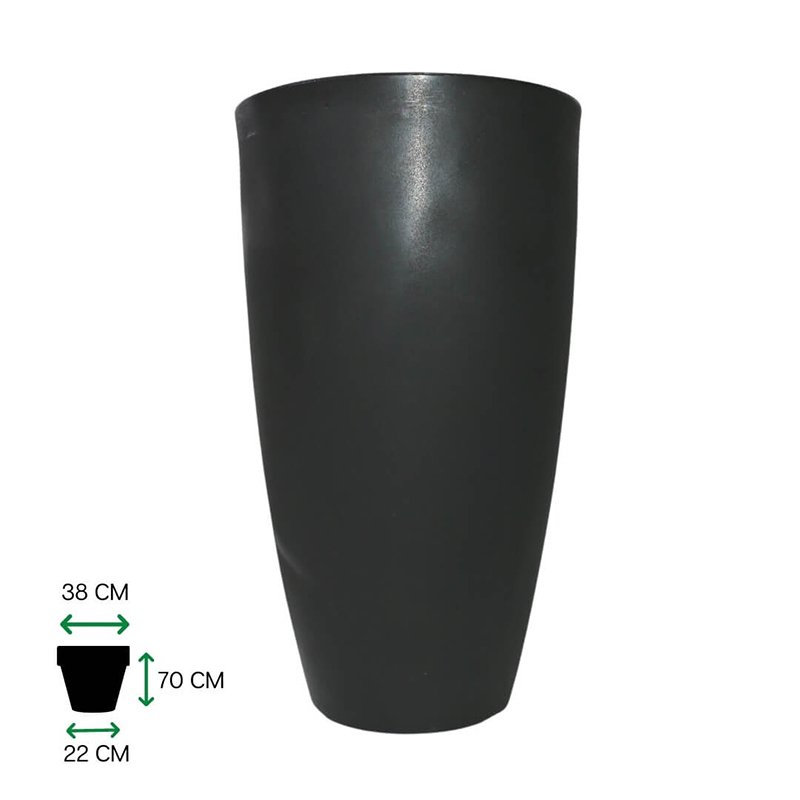 Vaso de Polietileno Vietnamita Fosco 70cm Preto VASAP - 3