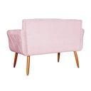 Ver imagem 3 de Namoradeira Decorativa Isabela Pés Palito Suede Rosa Bebê - DS Estofados