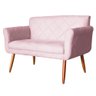 Namoradeira Decorativa Isabela Pés Palito Suede Rosa Bebê - DS Estofados - 2