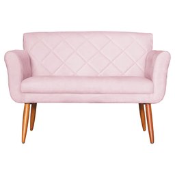 Namoradeira Decorativa Isabela Pés Palito Suede Rosa Bebê - DS Estofados - 1