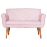 Namoradeira Decorativa Isabela Pés Palito Suede Rosa Bebê - DS Estofados - 1