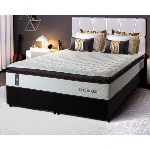 Cama Box San Diego Espuma King 193x203 Branco King House
