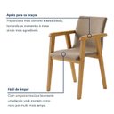 Ver imagem 5 de Kit 2 Cadeiras com Braço para Sala de Jantar Pés Madeira Maciça Flora Bege/Cinamomo