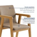 Ver imagem 4 de Kit 2 Cadeiras com Braço para Sala de Jantar Pés Madeira Maciça Flora Bege/Cinamomo