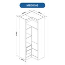 Ver imagem 3 de Móveis para Quarto Módulo Canto Reto 2 Porta Infinity