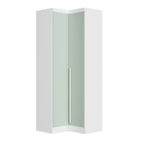 Móveis para Quarto Módulo Canto Reto 2 Porta Infinity Branco/Line/Pistache