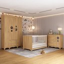 Ver imagem 2 de Quarto de Bebê Completo Berço Americano 3 em 1 Colchão Suspiro Multimóveis Mp4632 Madeirado