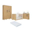 Ver imagem 1 de Quarto de Bebê Completo Berço Americano 3 em 1 Colchão Suspiro Multimóveis Mp4632 Madeirado