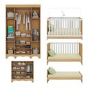 Ver imagem 5 de Quarto de Bebê Completo Berço Americano 3 em 1 Colchão Suspiro Multimóveis Mp4632 Madeirado