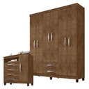 Ver imagem 1 de Guarda Roupa Casal Módena e Cômoda Sapateira Cannes Malbec - Incorplac