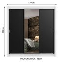 Ver imagem 4 de Guarda Roupa Casal Madesa Lyon Plus 3 Portas de Correr com Espelho 4 Gavetas