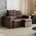 Ver imagem 1 de Sofá Retrátil e Reclinável 3 Lugares Suede Marrom Cupuaçu 200cm CabeCasa MadeiraOriginals