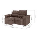 Ver imagem 3 de Sofá Retrátil e Reclinável 3 Lugares Suede Marrom Cupuaçu 200cm CabeCasa MadeiraOriginals