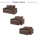 Ver imagem 4 de Sofá Retrátil e Reclinável 3 Lugares Suede Marrom Cupuaçu 200cm CabeCasa MadeiraOriginals
