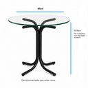 Ver imagem 3 de Conjunto Mesa de Jantar Redonda Vidro com 4 Cadeiras Estofada Off-White Encosto Madeira Urban
