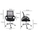 Ver imagem 4 de Kit 3 Cadeiras de Escritorio Begonia Tela Mesh Ergonomico - Preto