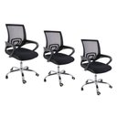 Ver imagem 1 de Kit 3 Cadeiras de Escritorio Begonia Tela Mesh Ergonomico - Preto