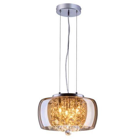Pendente/plafon em Vidro e Cristal Attractive Âmbar 28cm G9 - Lustre Design Moderno Sala/quarto