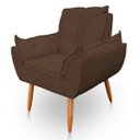Ver imagem 2 de Kit 2 Poltrona Decorativa Opala Pés Palito Veludo Marrom - Kimi Design