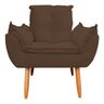 Kit 2 Poltrona Decorativa Opala Pés Palito Veludo Marrom - Kimi Design - 3