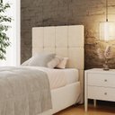 Ver imagem 1 de Cabeceira Solteiro 90cm Bouclé Estofada Design Moderno para Quarto Linea