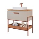 Ver imagem 2 de Gabinete para Banheiro com Cuba Hana Espresso Móveis Marrom/Cappuccino