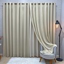 Ver imagem 1 de Cortina Nuance Microfibra Gaze Linho 2,00x1,70m Sala Quarto Varão 2m - Bege