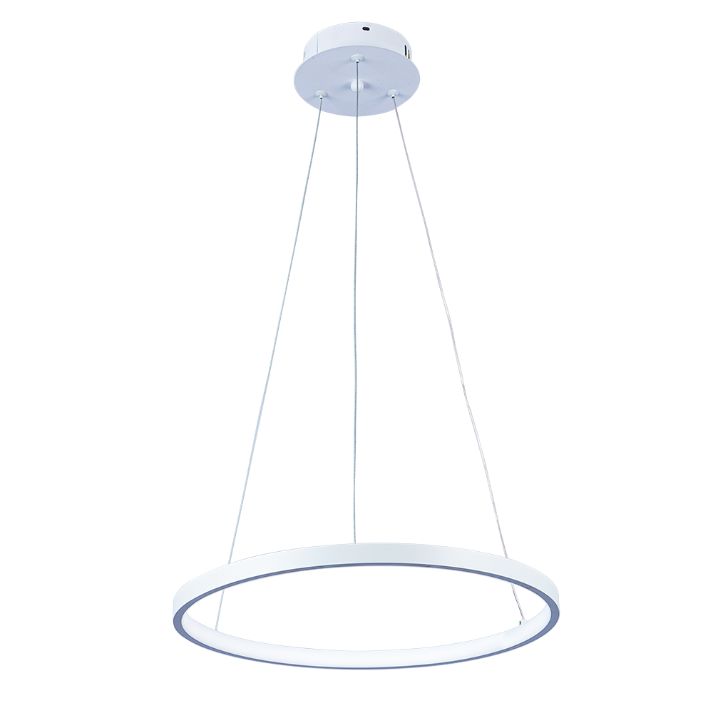 Lustre Led Moderno Luxuoso 1 Anel Ring 40cm 18w 6500k:branco- Luz Branca Fria 6500k