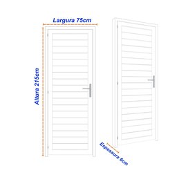 Porta de Aço Laminada 215x75cm Minas Sul MGM Abertura Esquerda Branco - 3 Porta de Aço Laminada 215x75cm Minas Sul MGM Abertura Esquerda Branco - 3