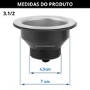 Ver imagem 3 de Válvula Pia Cozinha Americana Inox 3. 1/2 + Sifão Flexível