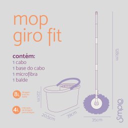 Mop giro fit com balde e esfregão - Simplo - 5
