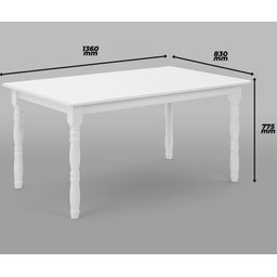 Conjunto Mesa + 4 Cadeiras de Madeira - Branca Moveis Deiss Conjunto Deiss Branco - 4