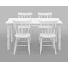 Conjunto Mesa + 4 Cadeiras de Madeira - Branca Moveis Deiss Conjunto Deiss Branco - 2