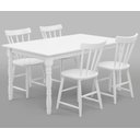 Ver imagem 3 de Conjunto Mesa + 4 Cadeiras de Madeira - Branca Moveis Deiss Conjunto Deiss Branco