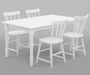 Ver imagem 3 de Conjunto Mesa + 4 Cadeiras de Madeira - Branca Moveis Deiss Conjunto Deiss Branco