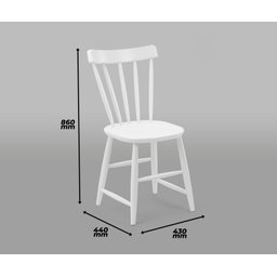 Conjunto Mesa + 4 Cadeiras de Madeira - Branca Moveis Deiss Conjunto Deiss Branco - 5