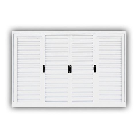Janela de Aço Veneziana de Correr 100x200cm 6 Folhas Minas Sul MGM Branco