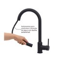 Ver imagem 2 de Monocomando Pratica Mesa Cozinha Bica Extensivel (5 Mca) Preto Matte Celite Celite Metais