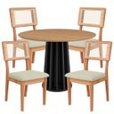 Ver imagem 1 de Conjunto de Jantar Mesa 4 Cadeiras Mdf