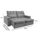 Ver imagem 3 de Sofá Retrátil e Reclinável 4 Lugares Velosuede Macaé