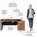 Ver imagem 3 de Escrivaninha Mesa Escritório Extensível 135cm 4 Gavetas Flex Multimóveis CR25324