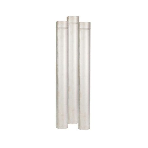 Kit 3 Cano Chaminé 1m Galvanizado + 3 Curva Sanfonada 110mm