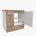 Ver imagem 2 de Gabinete para Banheiro 1 Porta 2 Gavetas 60cm Madri Marrom/Terracota