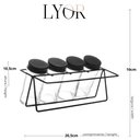 Ver imagem 3 de Conjunto 4 Porta Temperos e Suporte de Metal Preto Lyor Pote