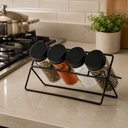 Ver imagem 6 de Conjunto 4 Porta Temperos e Suporte de Metal Preto Lyor Pote
